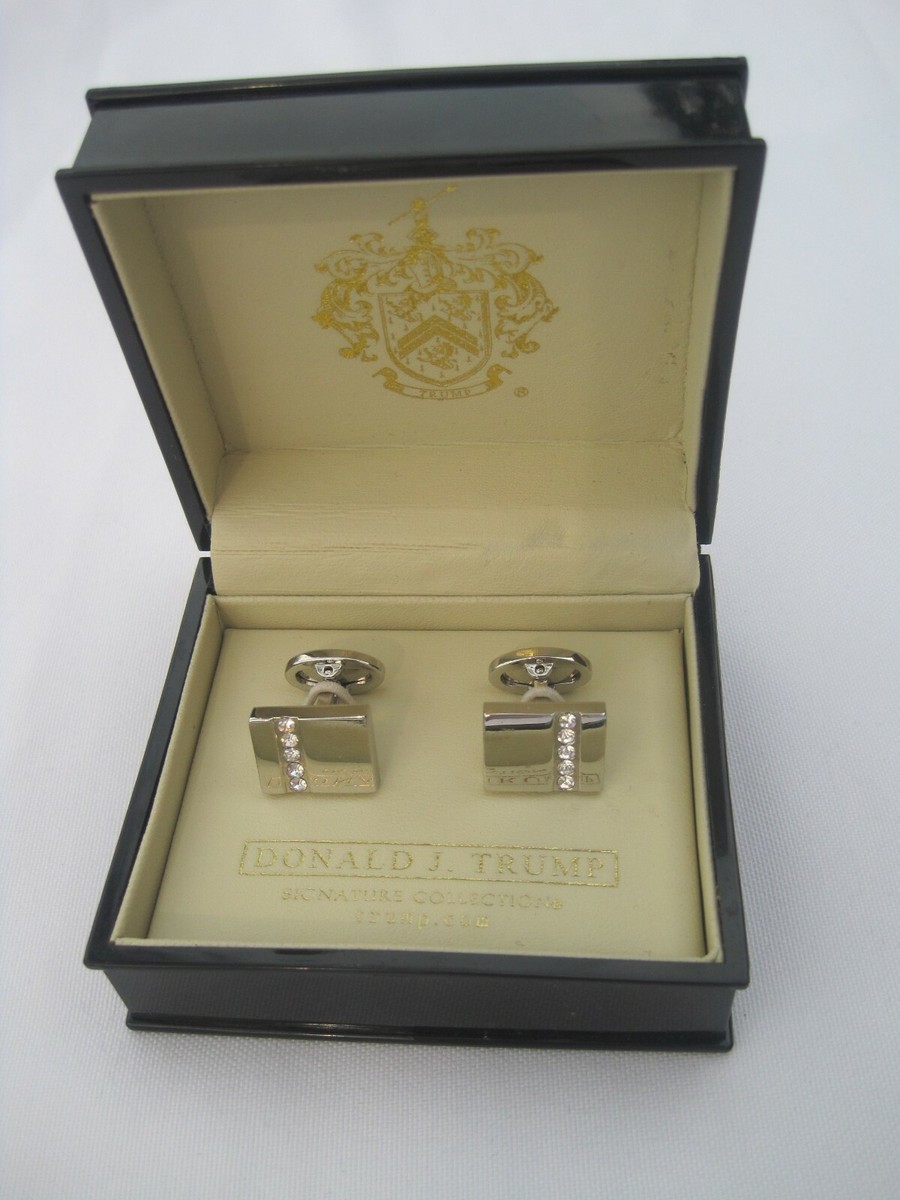 Boutons De Manchette Collection Donald J. Trump Ton Or - Pierre Faux Saphir - Occasion