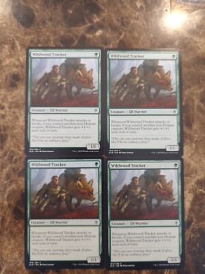 (4) Wildwood Tracker *PLAYSET* NM (183) Throne of Eldraine ELD MTG Magic |  eBay