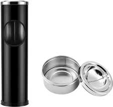 Standing Ashtray Outdoor for Patio, Large & Tall outside Ash Tray for Cigarette