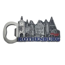 Rothenburg Fridge Magnet Travel Souvenir Germany Bottle Beer Opener Cap Metal