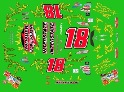 #18 Kyle Busch Interstate Batteries 2008 1/24th Scale Nascar Waterslide Decals