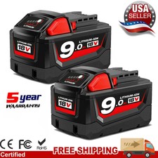 2X 9.0 AH Battery For Milwaukee M18 48-11-1860 48-11-1890 18V High Output NEW US