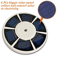 6 Solar Panels 26 LED Flag Pole Light Night Super Bright Flagpole White Lights