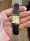 Vtg Seiko Tank Quartz Men's Watch Black Leather Band 5Y00-5009 New Battery