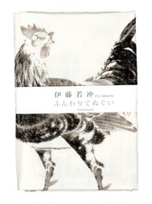 Rooster Chicken Double Gauze Cotton Towel 12.6" × 35"  Ito Jakuchu Japan
