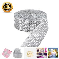 Versatile 8-Row Rhinestones Ribbon Wrap - 10 Yards for Events Crafts