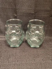 Santa Claus St Nick Mug Glass Candy Nut Mint Jars Cups Recycled Glass Christmas