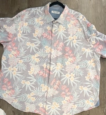 Tommy Bahama Coastline Cord 2XL Men's Gray Tropical Floral Long Sleeve Shirt