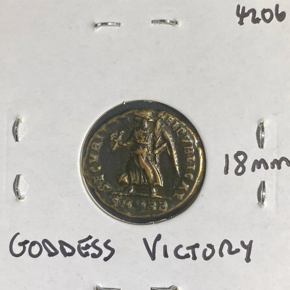 Genuine Ancient Roman Coin 364-375AD Emperor Valentine One Victory Securitas - Image 4 of 4