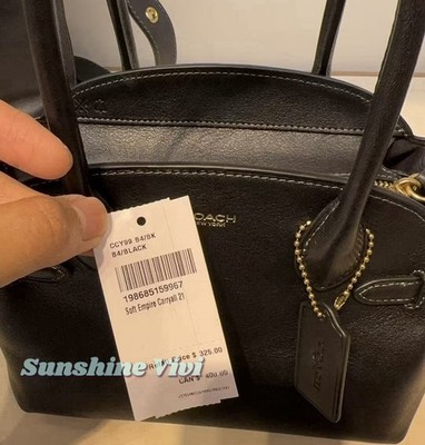 NWT COACH Soft Empire Carryall Bag 21 CCY99 Natural grain leather