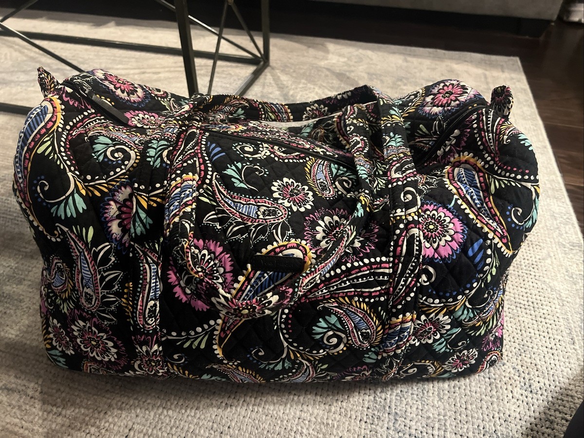 Vera Bradley Original Duffel Botanica Black NWOT