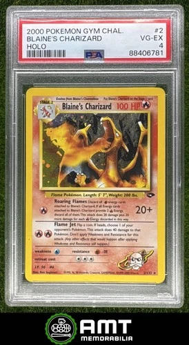 Blaine's Charizard Holo PSA 4 2000 Pokemon Gym Challenge #2/132 6781 Rare