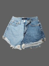 Aero Two-Tone High Waist Distressed Mom Shorts Size 2