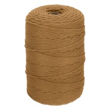 3mm x 328 Yard Light Brown Natural Cotton Macrame Rope, Single Strands