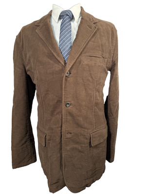 GAP Mens Brown COTTON NOTCH LAPEL REG FIT Sport Coat Blazer Jacket 44L