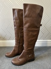 Dune tan over the knee leather boots size 3.5