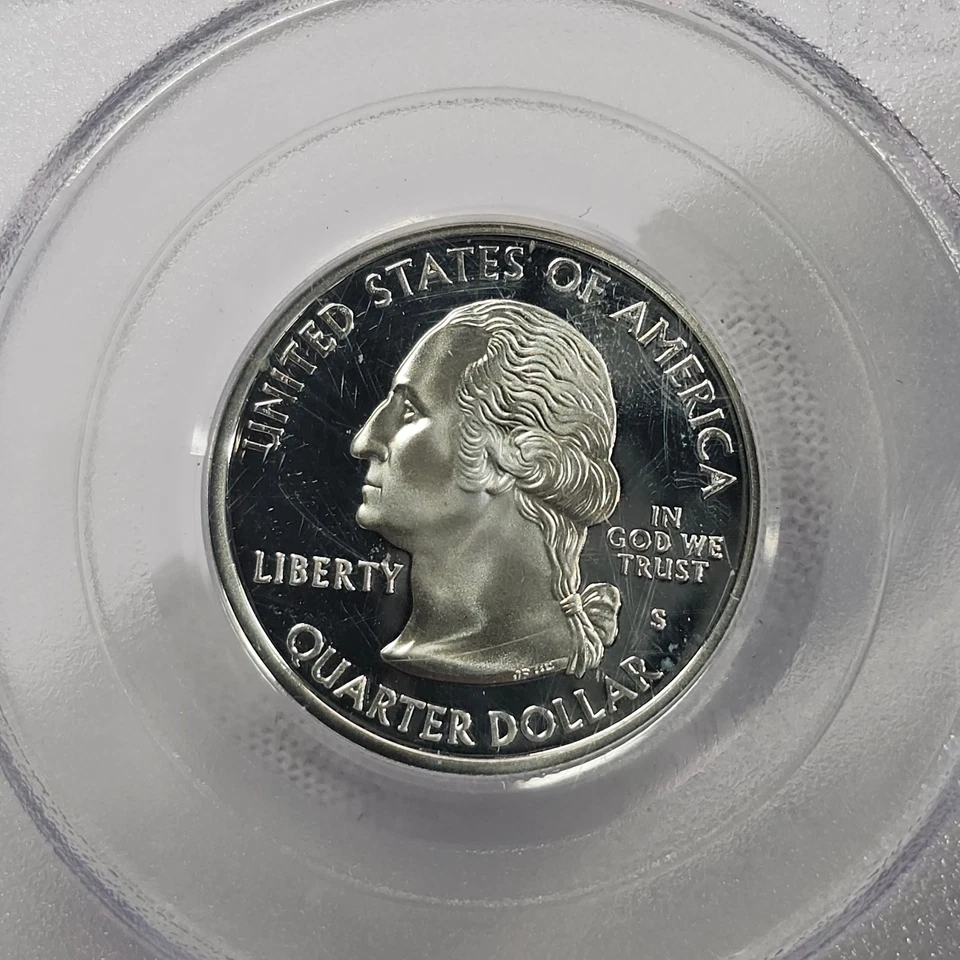 2000-S 25c Silver Proof Massachusetts Washington Quarter PCGS PF69 PR69DCAM - Image 3 of 4
