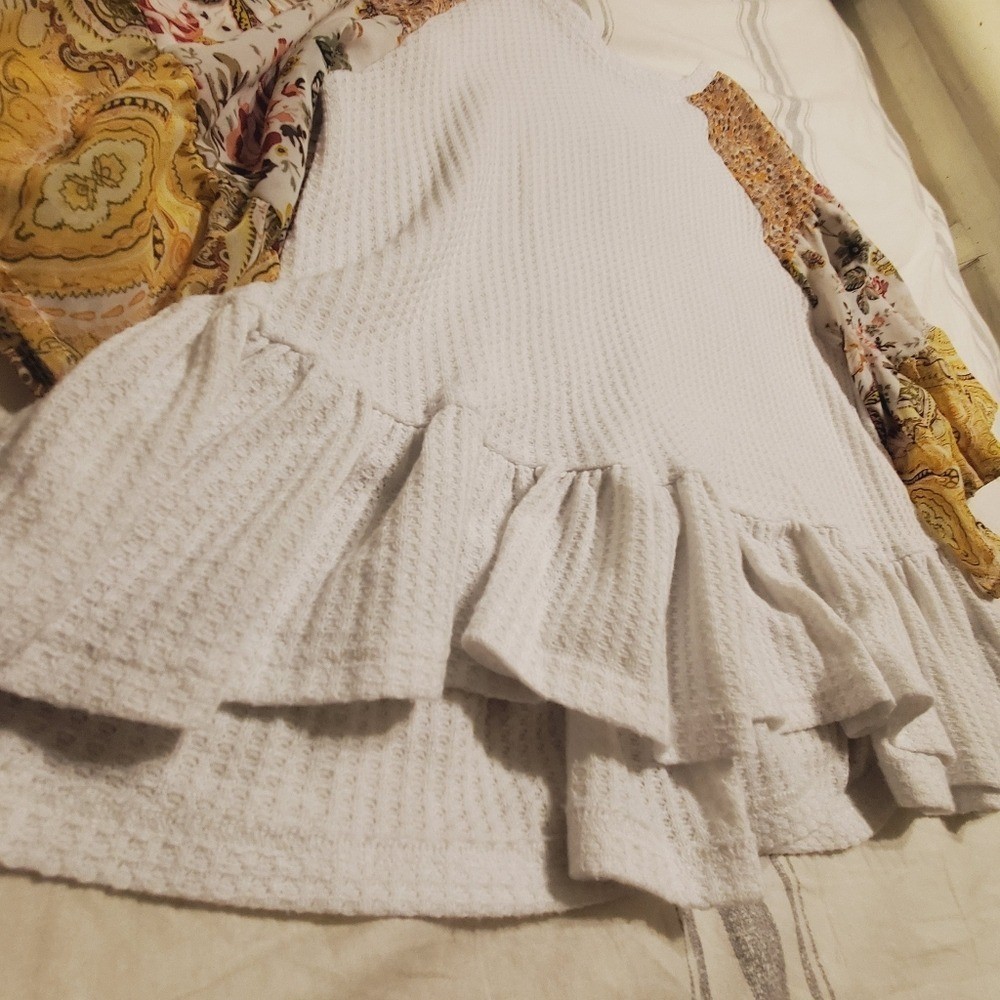 Umgee Waffle Knit Patchwork Statement Flare Bell … - image 3