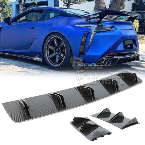 Carbon Rear Bumper Diffuser Lip Shark Fin Spoiler Wing For Lexus RC300 RC350 RCF