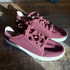 Olukai Women's 8.5 Pehuea Li Lace up Canvas Sneakers Shoes Burgundy