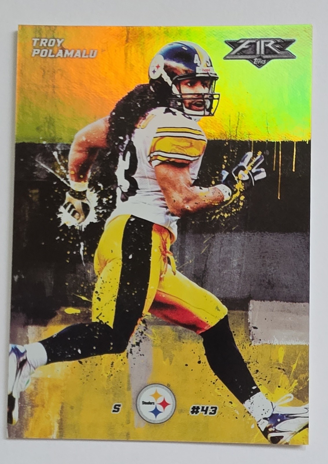 2015 Topps Fire - Troy Polamalu #56 Gold /299
