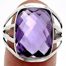 Premium Quality Amethyst - Brazil 925 Sterling Silver Ring s.8 Jewelry R-1219