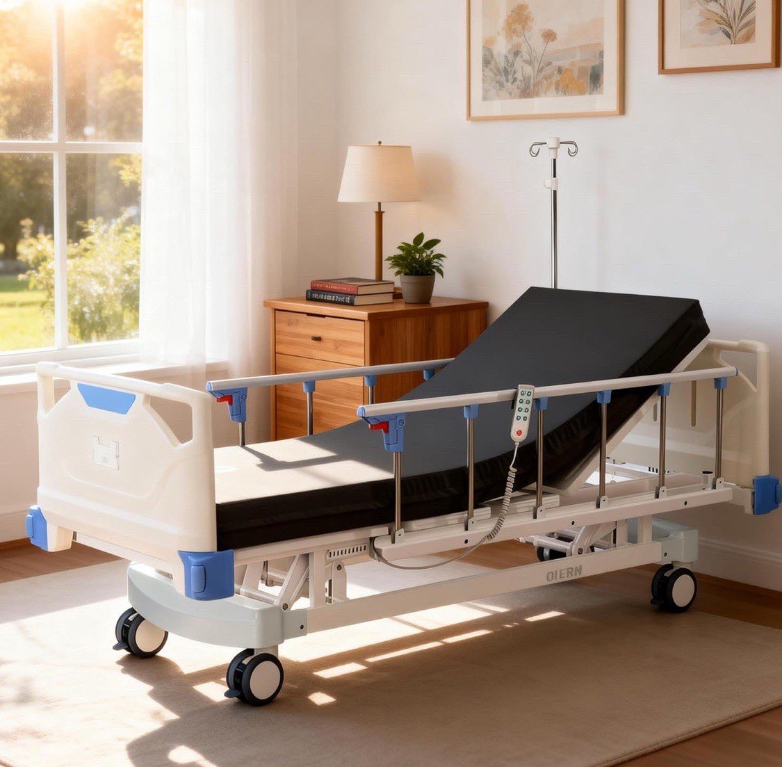 Hospital Bed ICU Medical Bed up to 550LBS Premium 5 Function Full Electric