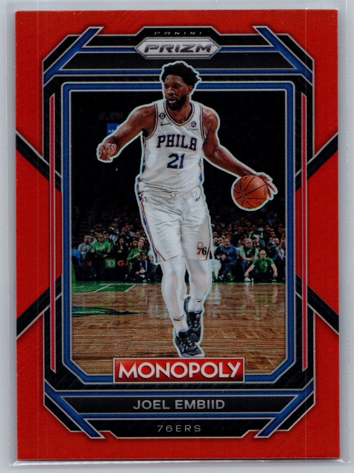 2022-23 Panini Prizm Monopoly RED PRIZM #67 Joel Embiid 47/99 Philadelphia 76ers