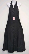 PrettyLittleThings Button Down Collar Detail Maxi Dress US 9 Black