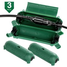 Restmo 3 Pack Green Small Outdoor Extension Cord Cover Waterproof