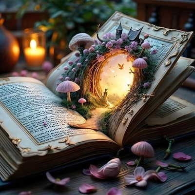Magic Book Diamond Art Kit 5D 14 x 14 Inch DIY Fantasy Craft Decor