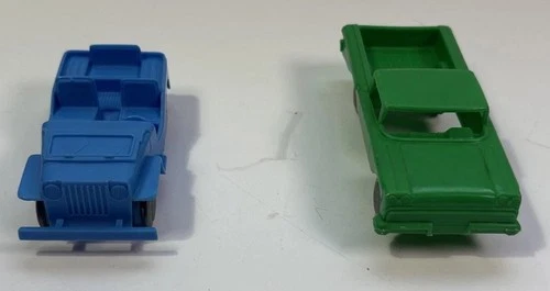 MARX 1950s Happy Time Farm Jeep Truck Bundle Metal Axle Grey Wheels Blue Green