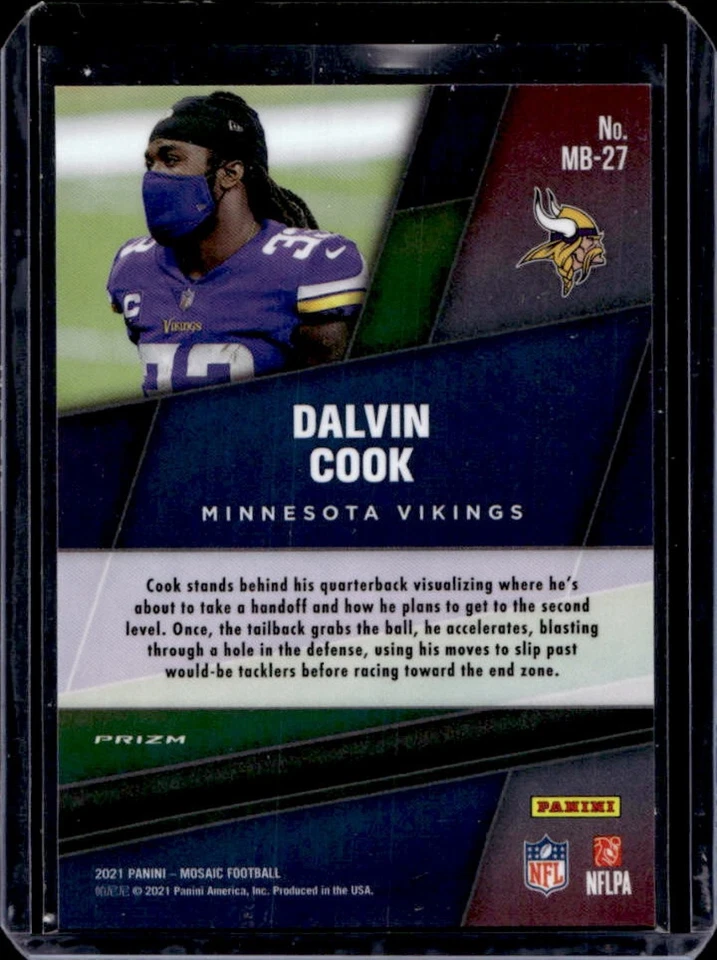 2021 Mosaic Dalvin Cook Masquerade Ballers #MB-27 Vikings - Image 2 of 2