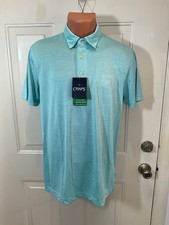 CHAPS, Men  s Sz Med, Short Sleeve, Polo Style Golf Shirt in  Aruba Blue  . NEW.