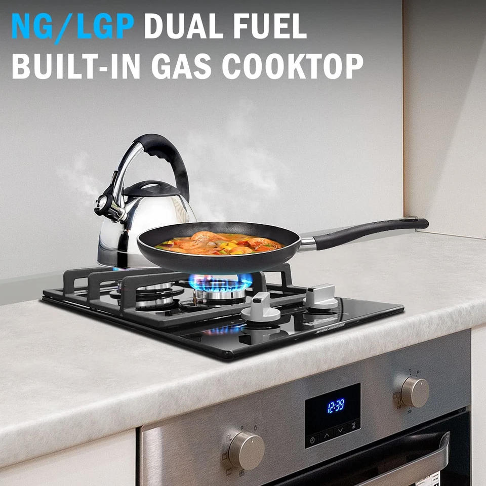 Gas Cooktop 2 Burner Propane Cooktop, 12 Inch LPG/NG Dual Fuel Gas Stove Top,... - Image 2 of 4