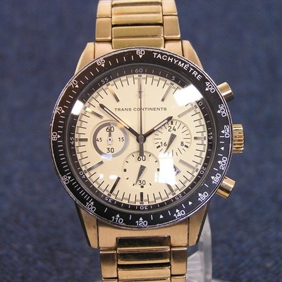 90s Citizen 0520-S051355 Trans Continents Chronograph Japan Watch Rare JDM Gold