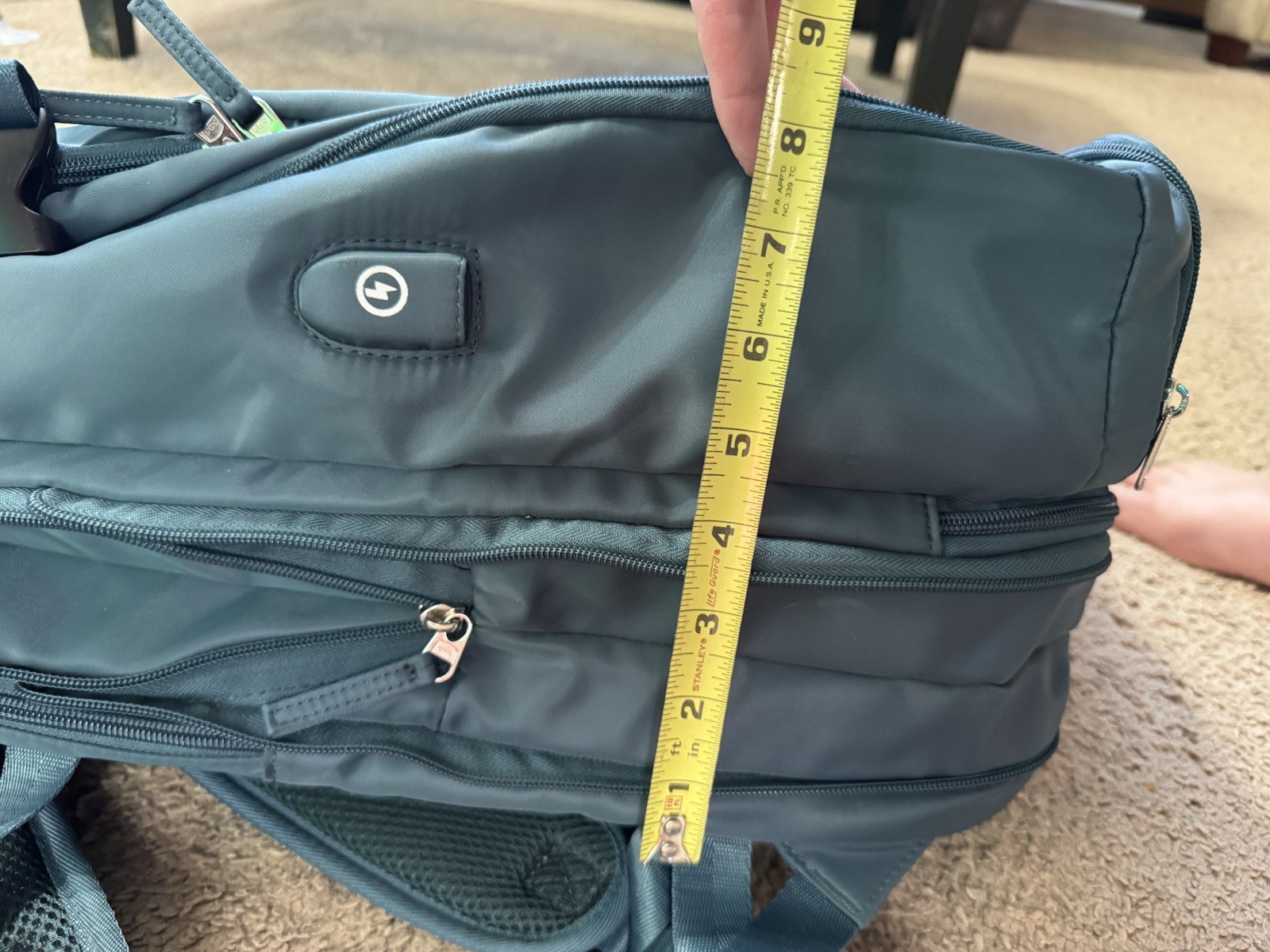 Peacock blue expandable backpack - image 11