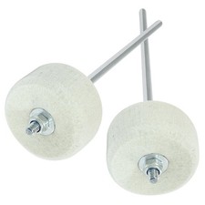 Seimneire White Felt Double Kick Bass Drum Pedal Beater Mallet, 2 Pack,
