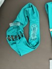 Teal Bikini V Neck High Rise High Cut Bottoms Gold Embellishing Size Small NWT S — photo 6