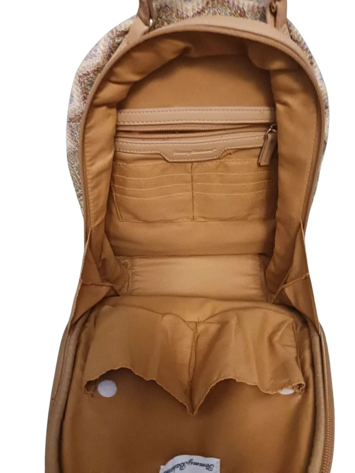 Mochila feminina listrada de palha tecido Tommy Bahama bronzeada/multicolorida - Imagem 3 de 4