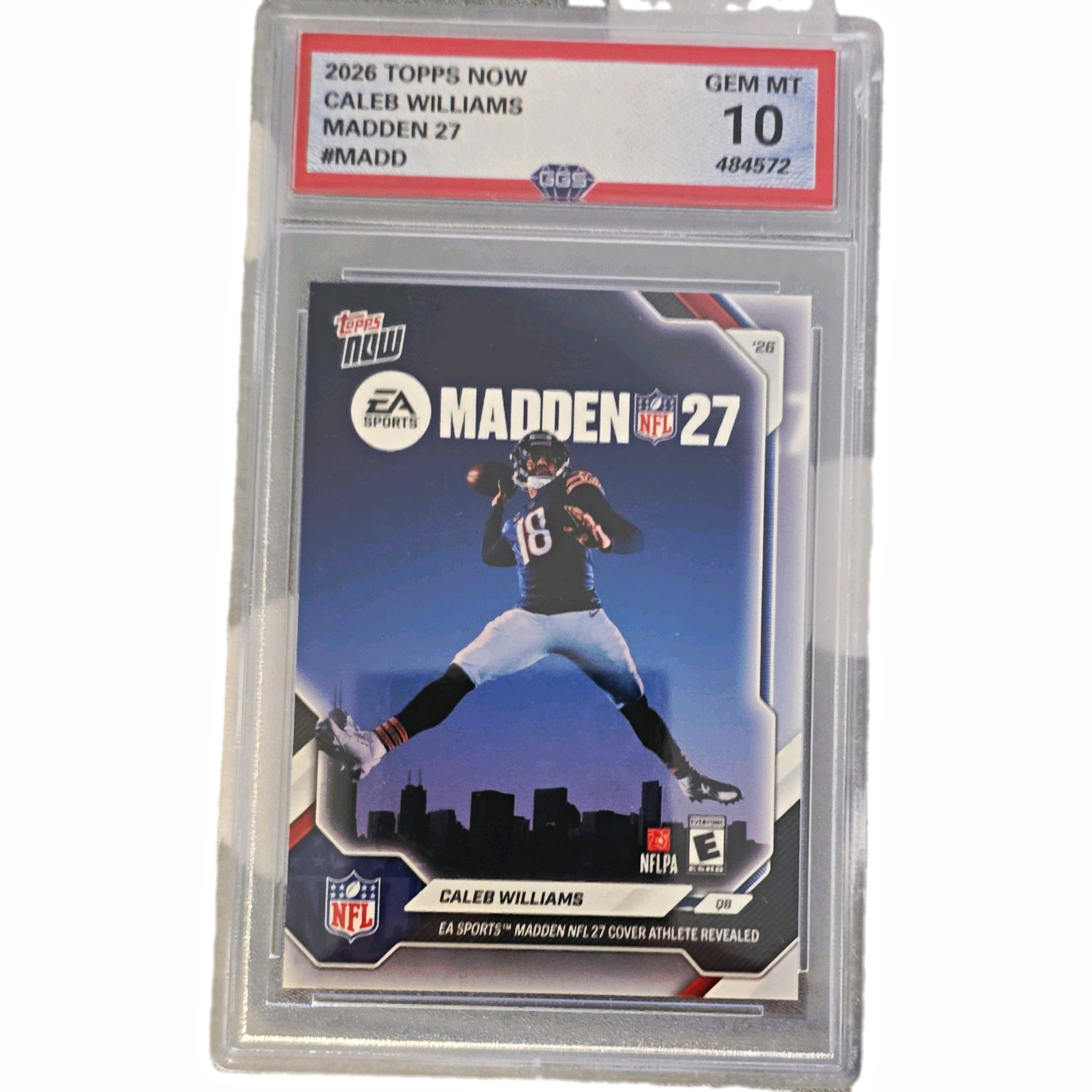 Topps Now 2026 Caleb Williams #MADD GGS Gem Mint 10 Graded Bears