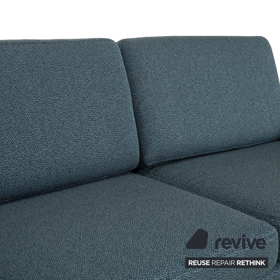 COR Conseta Stoff Dreisitzer Blau Grün Türkis Grau Sofa Couch Neubezug - Bild 4 von 4