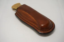 handmade buck 110 custom leather sheath Dark Brown, waxed, Sheath Only