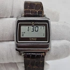 Rare 1980s Vintage Silver Tone Timex Q Digital Wrist Watch Retro New Battery