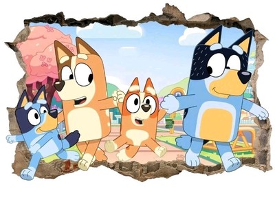 Bluey Hole in the Wall Sticker Art 105 cm x 70 cm 