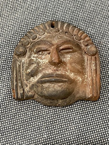 Unknown Age Pre Columbian STYLE Pottery Head / Face Figurine