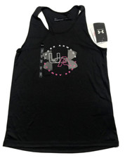 Under Armour Girls’ Tech Big Logo Tank Top-Black-Size YL  NEW