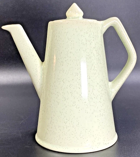 Vintage Bauer Pottery Light Green Speckled Teapot/Coffee Pot