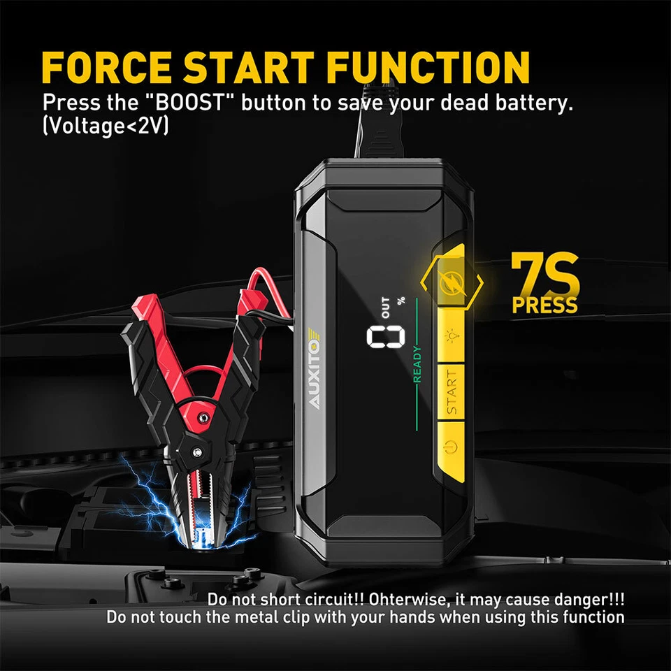AUXITO 20000mAh 8000A Jump Starter Portable Car Battery High Booster Power Bank - Image 4 of 4