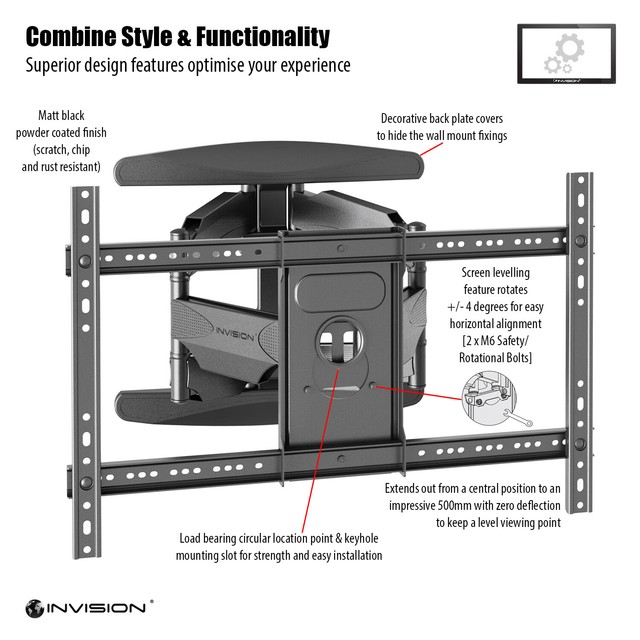 Invision HDTVDXL 37 to 70 inch TV Wall Mount Bracket for sale online